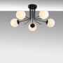 Opviq Lámpara de araña industrial Daisy-147-AV2 en negro